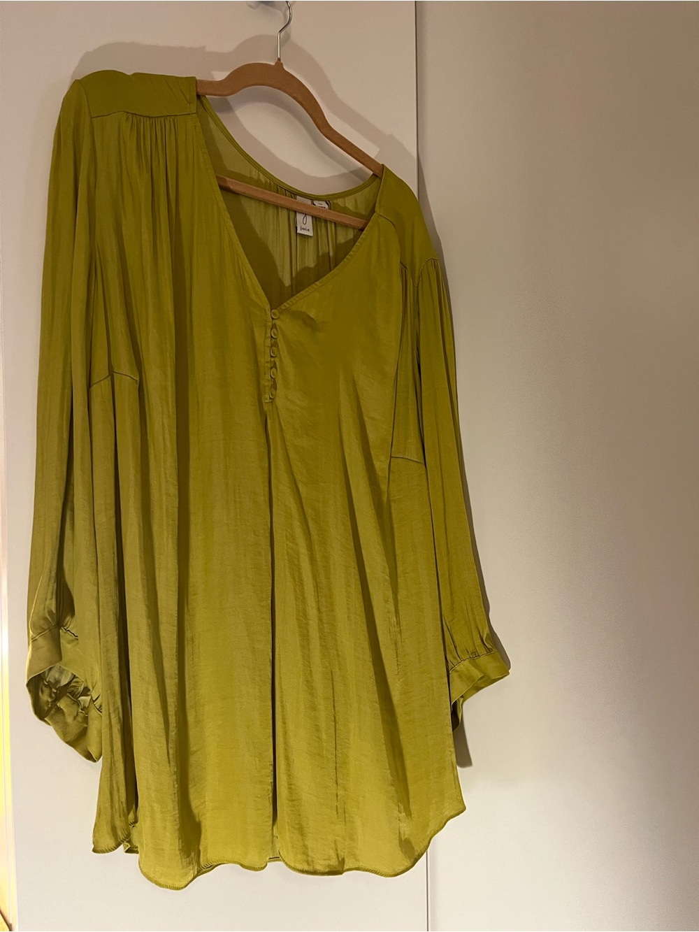 Joie Lime-Green Button Front Flowing Blouse